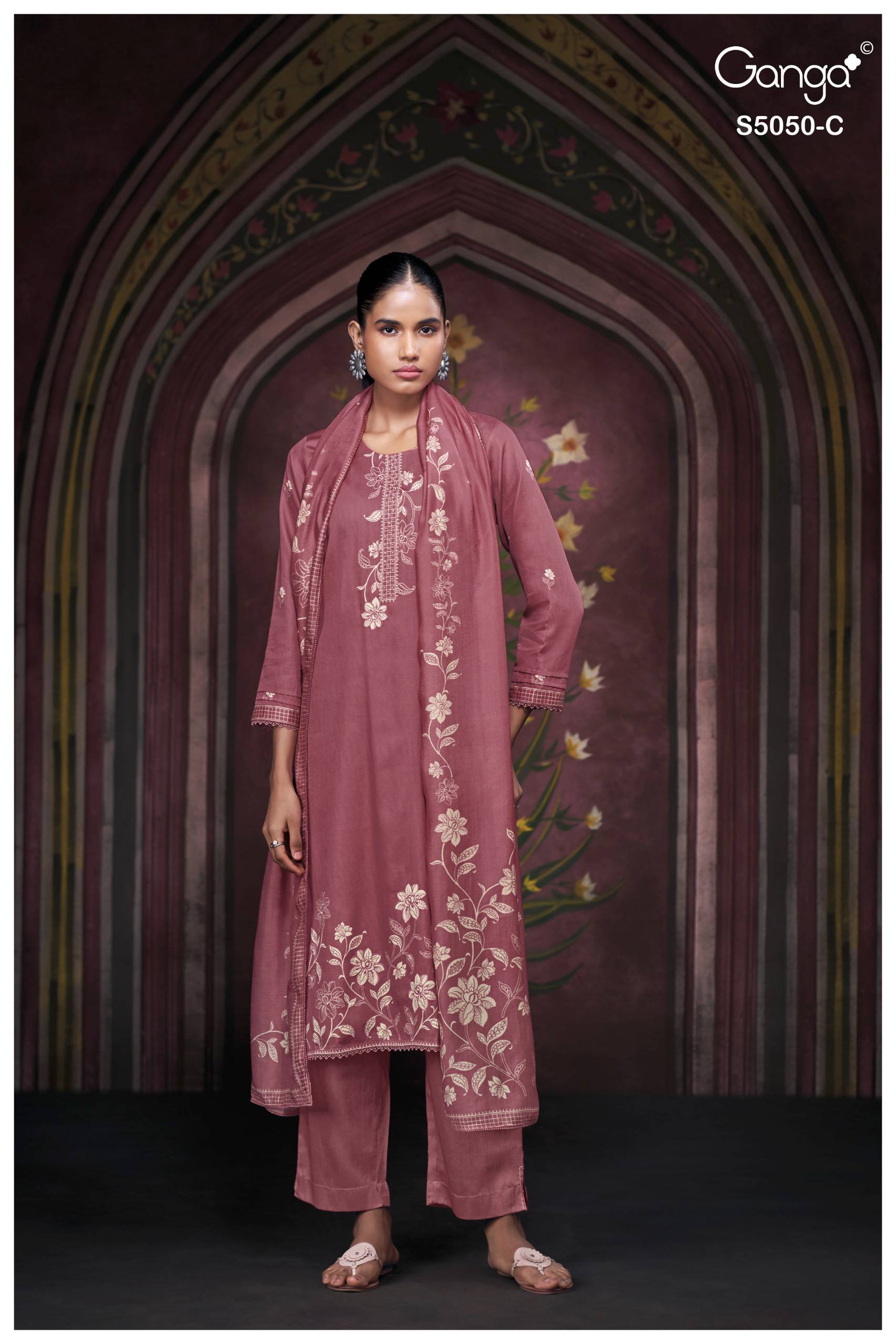 KESHVIKA 5050 SERIES BY GANGA FASHION Beautiful Colourful COTTON SATIN Dresses At Wholesale Price